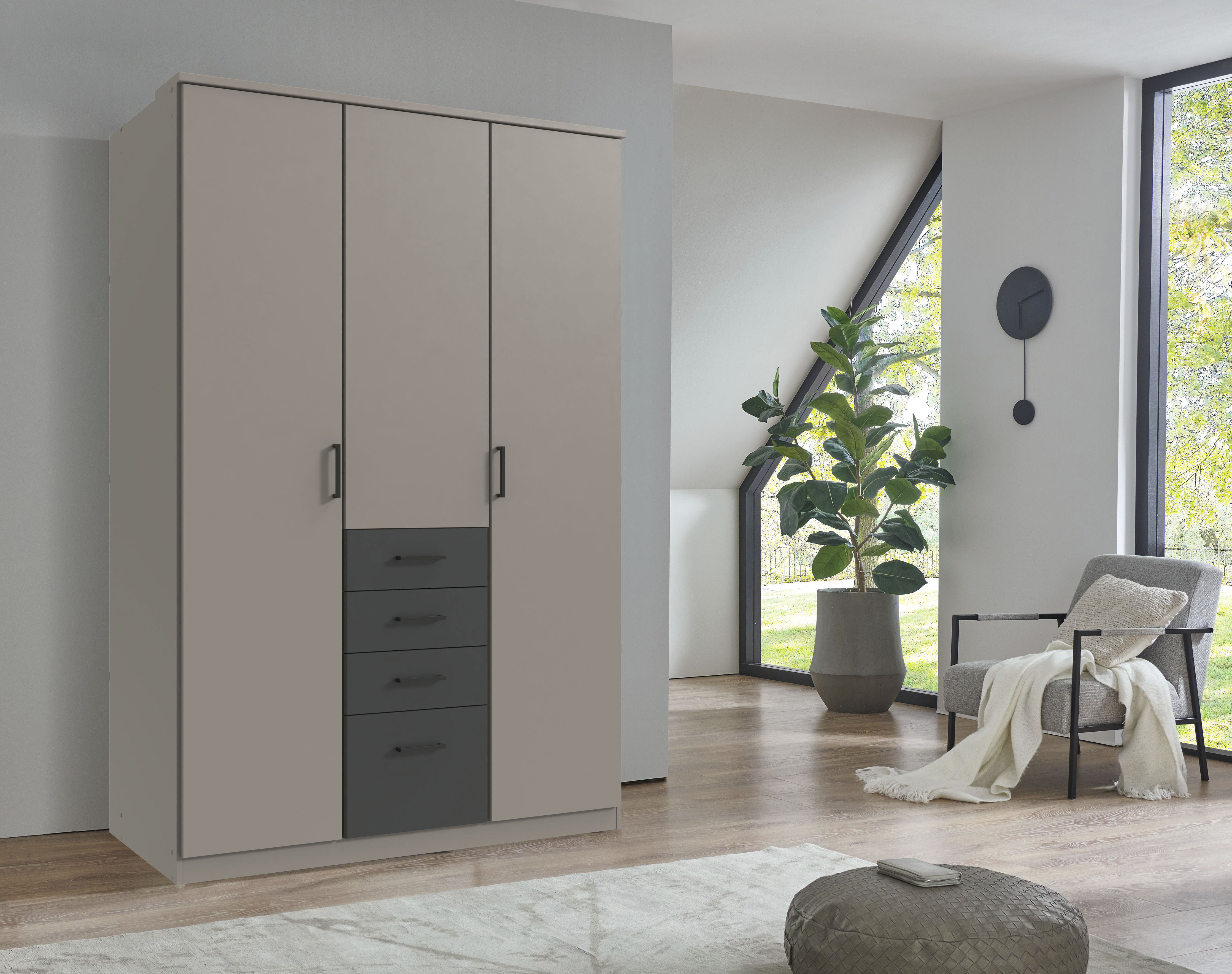 Wimex Kleiderschrank "Cottbus, in weiß oder grau modern kombiniert mit grap günstig online kaufen