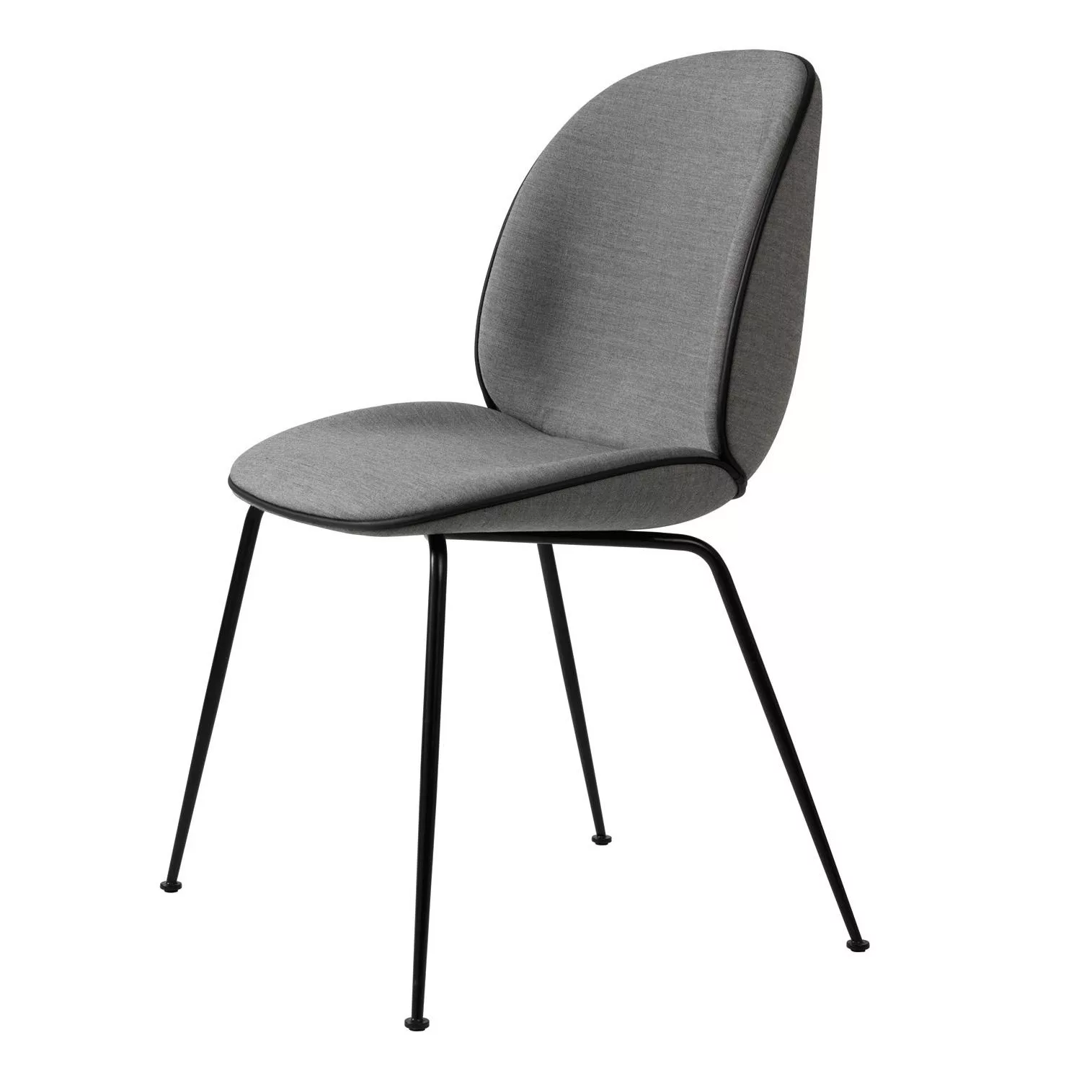 Gubi - Beetle Chair mit Stoff und Gestell schwarz - grau Stoff Remix 143/Bi günstig online kaufen