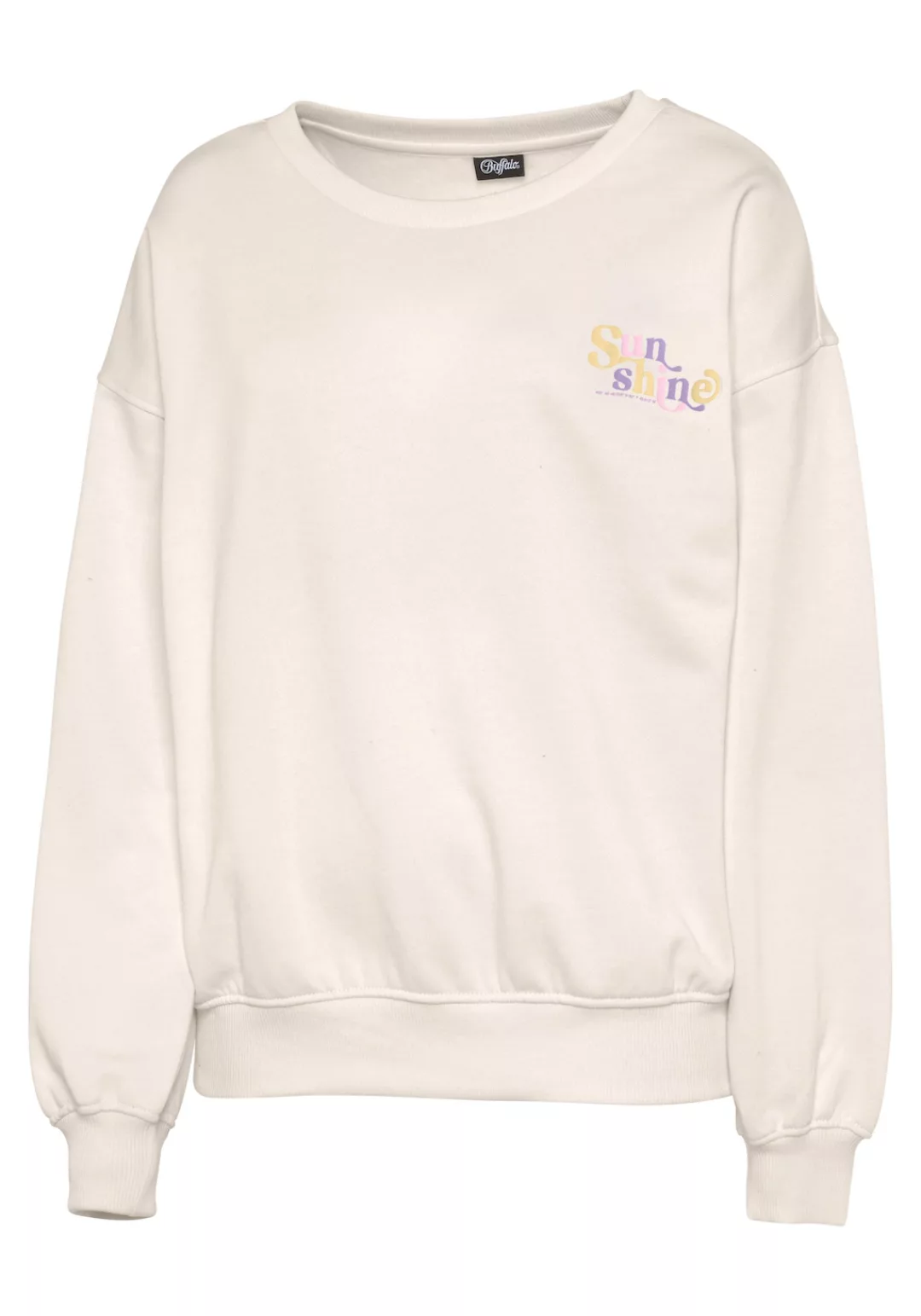 Buffalo Sweatshirt, mit Rippbündchen und Sunshine Druck, Loungewear günstig online kaufen