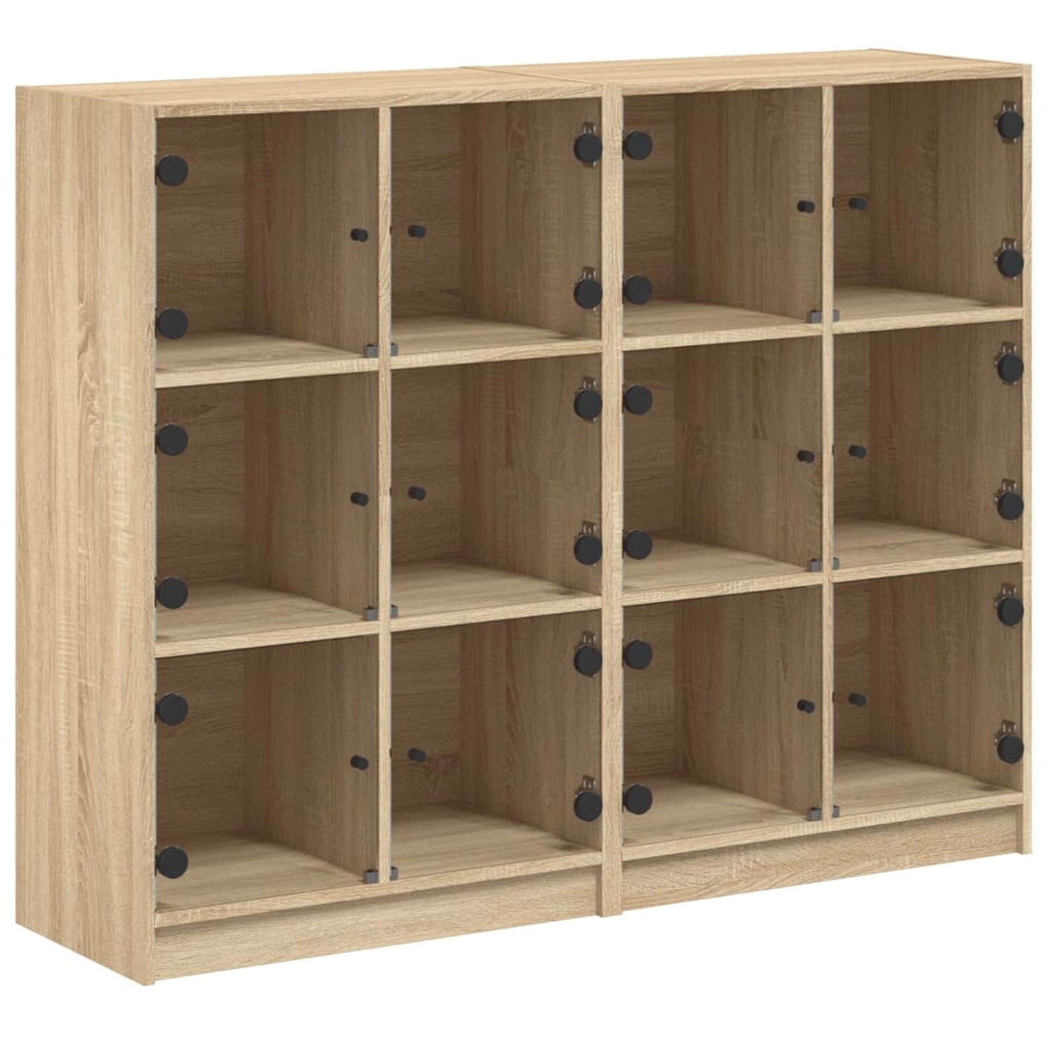 vidaXL Bücherregal mit Türen Sonoma-Eiche 136x37x109 cm Holzwerkstoff günstig online kaufen