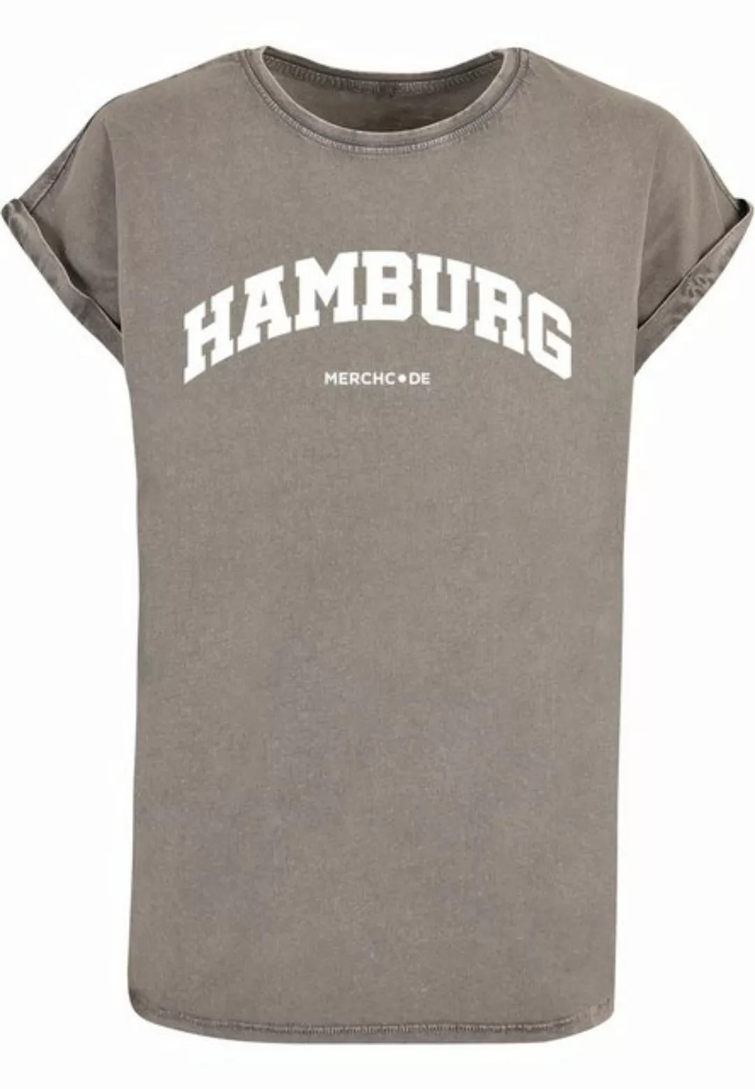 Merchcode T-Shirt Merchcode Damen Ladies Hamburg Wording - Acid Washed T-Sh günstig online kaufen