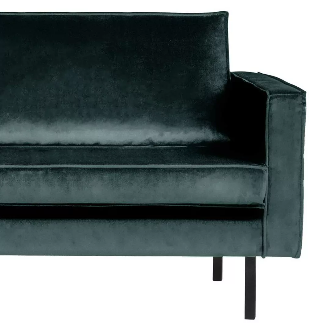 Sofa Recamiere in Petrol Samt Retro Design günstig online kaufen
