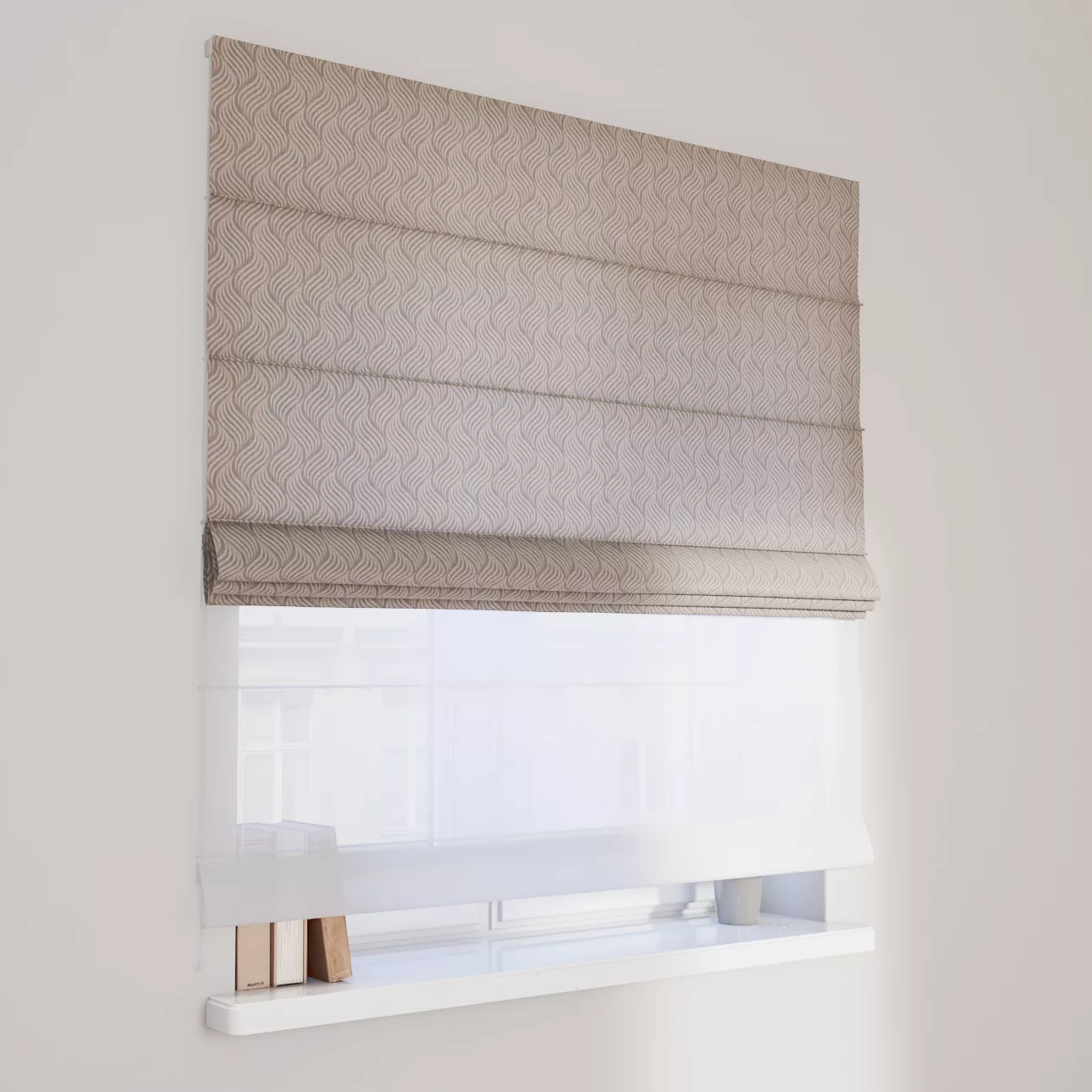 Dekoria Doppelraffrollo Duo, grau-beige, 50 x 60 cm günstig online kaufen