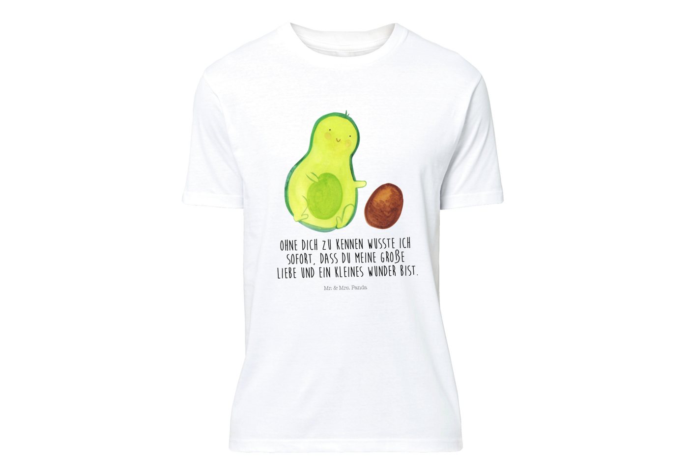 Mr. & Mrs. Panda T-Shirt Avocado rollt Kern - Weiß - Geschenk, Gesund, Vegg günstig online kaufen