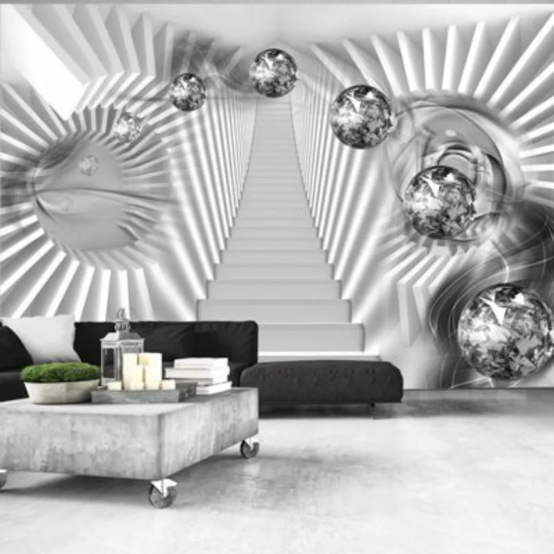 artgeist Fototapete Silberne Treppen mehrfarbig Gr. 300 x 210 günstig online kaufen