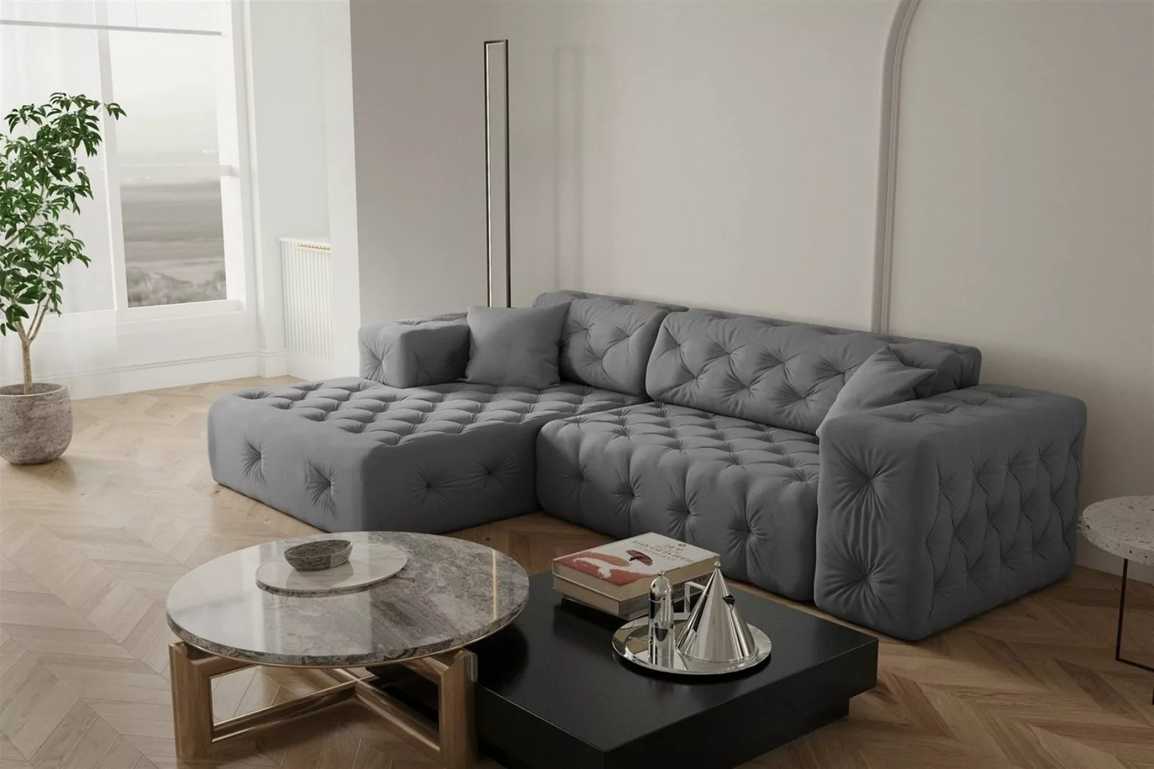 Fun Möbel Ecksofa Ecksofa Designersofa CHANTAL in Stoff Opera Velvet, Ottom günstig online kaufen