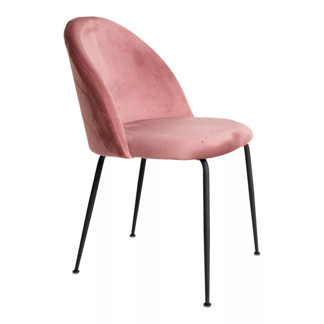 Samt Stühle in Rosa Retro Design (2er Set) günstig online kaufen