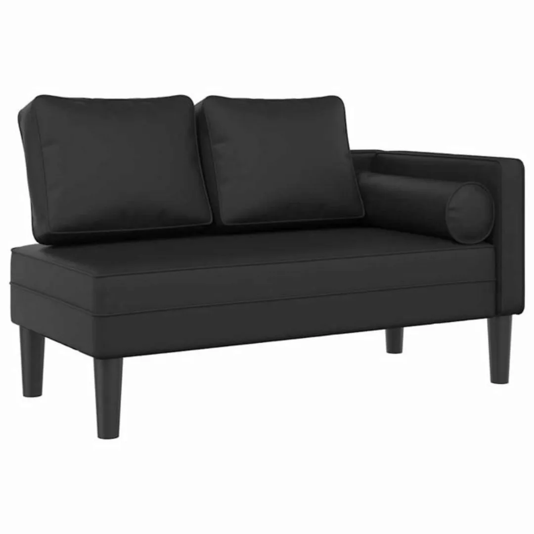 vidaXL Chaiselongue Chaiselongue mit Kissen Schwarz Kunstleder, 1 Teile günstig online kaufen