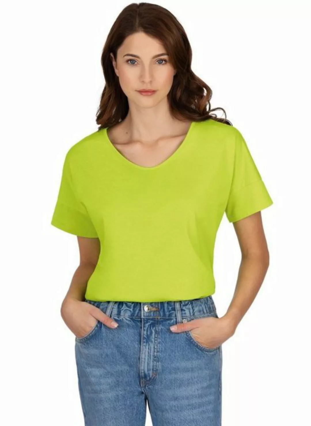 Trigema T-Shirt TRIGEMA Oversize T-Shirt mit V-Ausschnitt (1-tlg) günstig online kaufen
