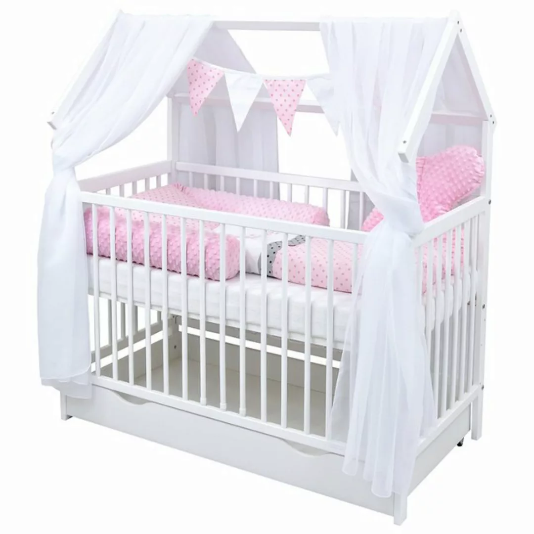 Baby-Delux Komplettbett Hausbett Babybett Schublade Schutzgitter Komplettse günstig online kaufen