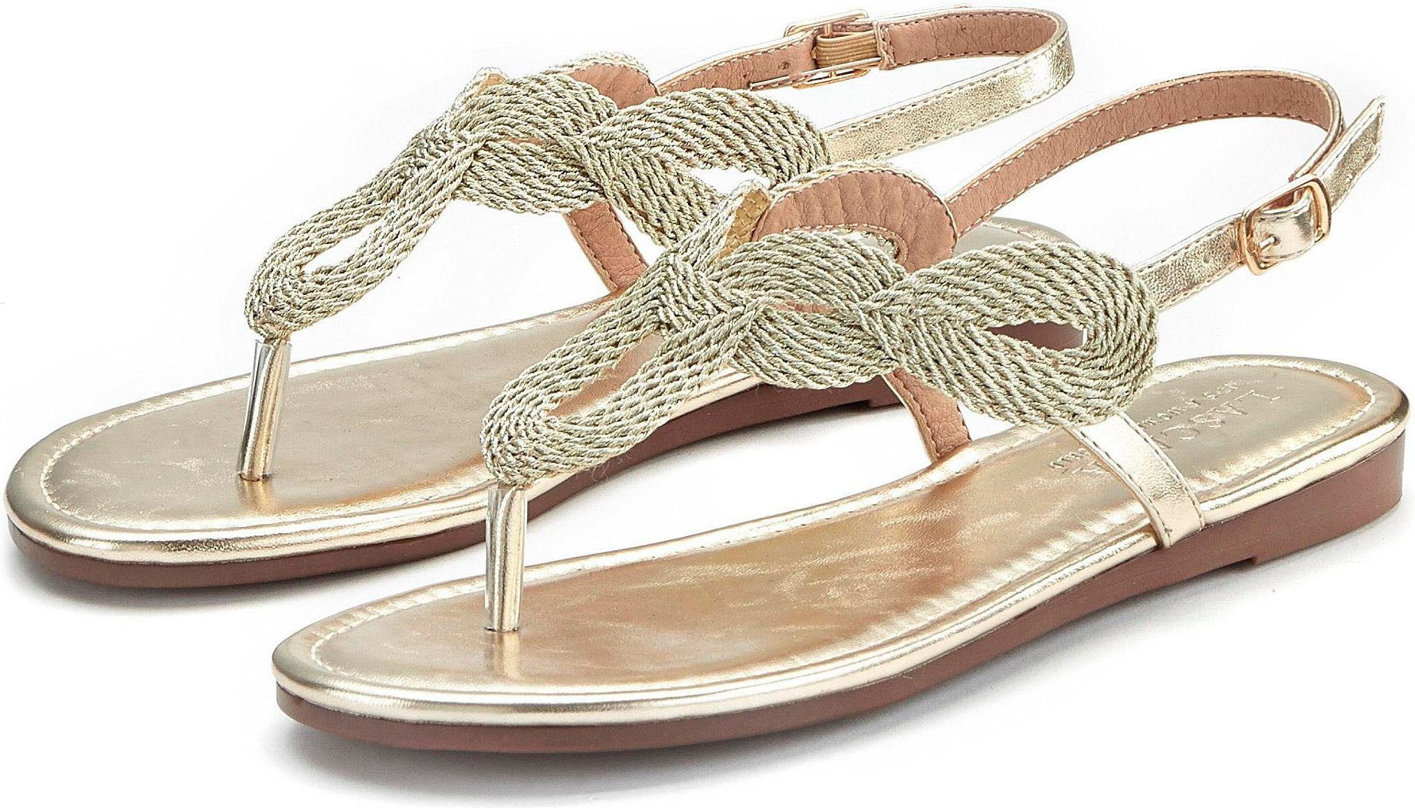 LASCANA Zehentrenner Sandale, Pantolette im Metallic-Look günstig online kaufen