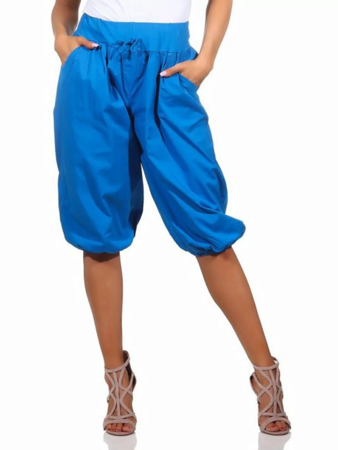 Mississhop Caprihose Damen Baumwolle 100 % Sommerhose Haremhose M.374 günstig online kaufen