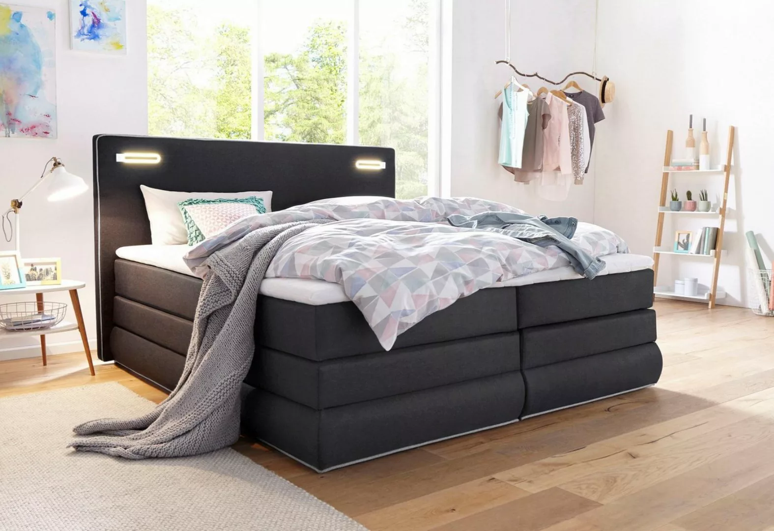 COLLECTION AB Boxspringbett Rubona, inkl. Bettkasten, LED-Beleuchtung und T günstig online kaufen