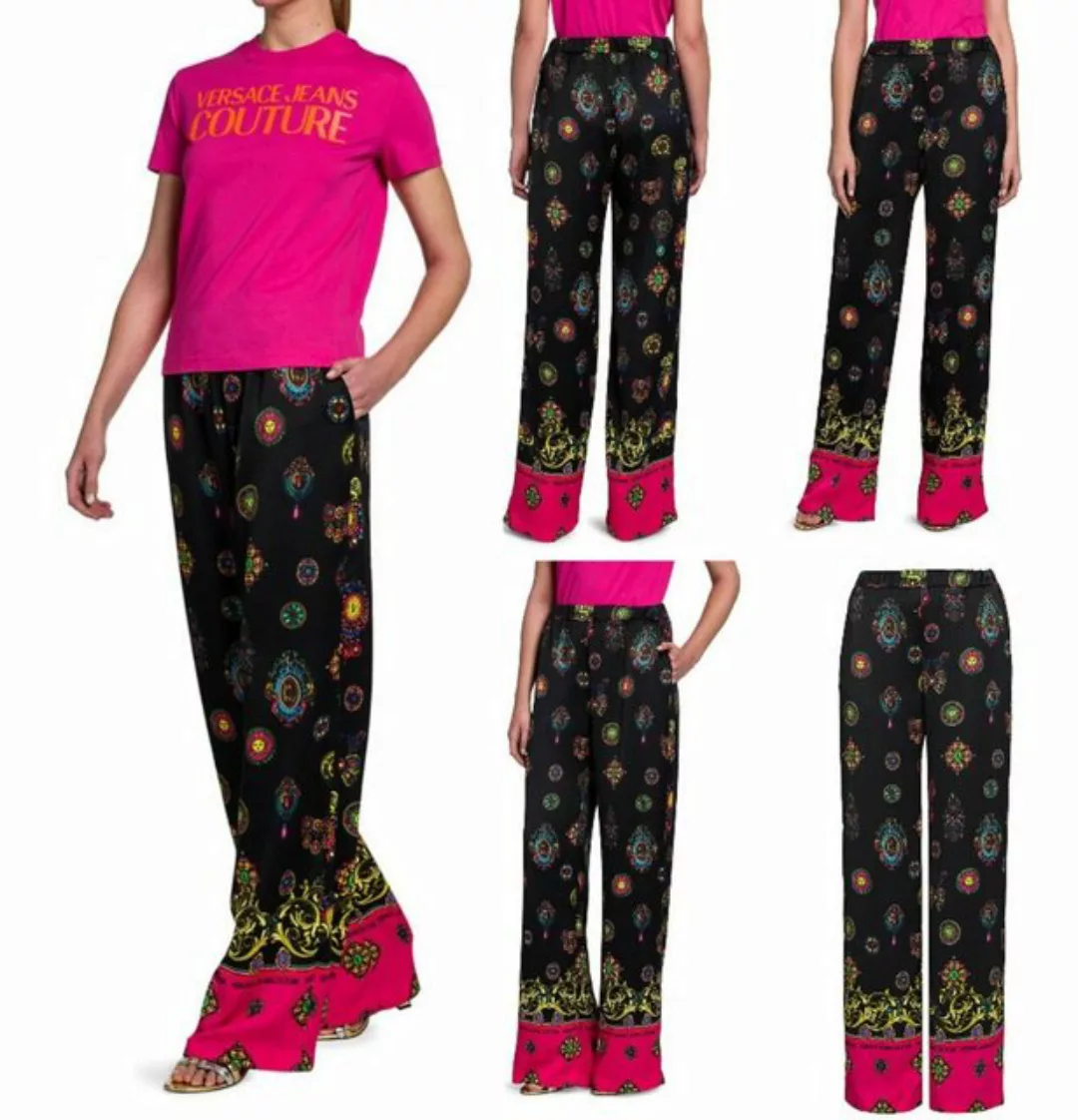 Versace Relaxhose Versace Jeans Couture Printed Wide Leg Pants Trousers Pan günstig online kaufen