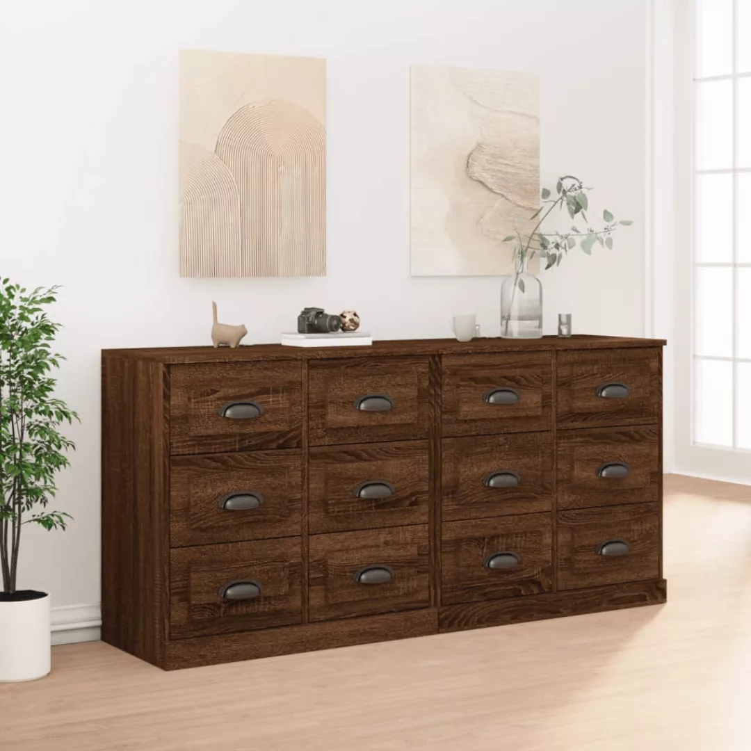 Vidaxl Sideboards 2 Stk. Braun Eichen-optik Holzwerkstoff günstig online kaufen