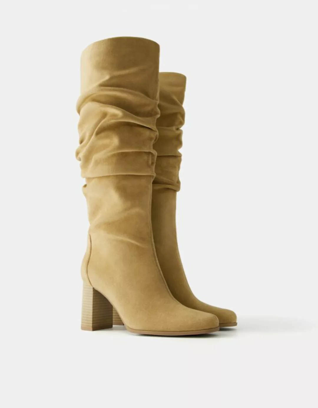 Bershka Slouchy-Stiefel Mit Breitem Absatz Damen 41 Sandfarbe günstig online kaufen