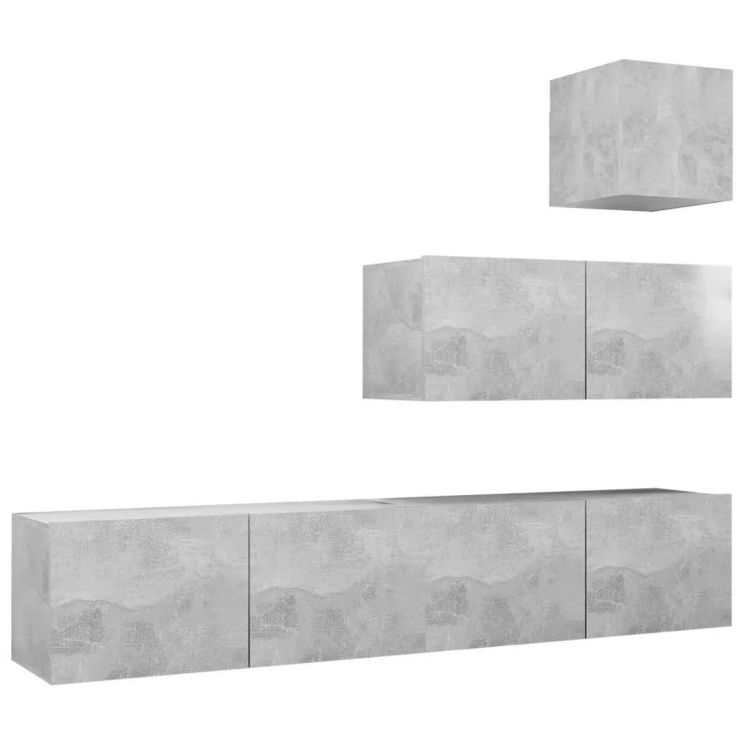 4-tlg. Tv-schrank-set Betongrau Spanplatte günstig online kaufen