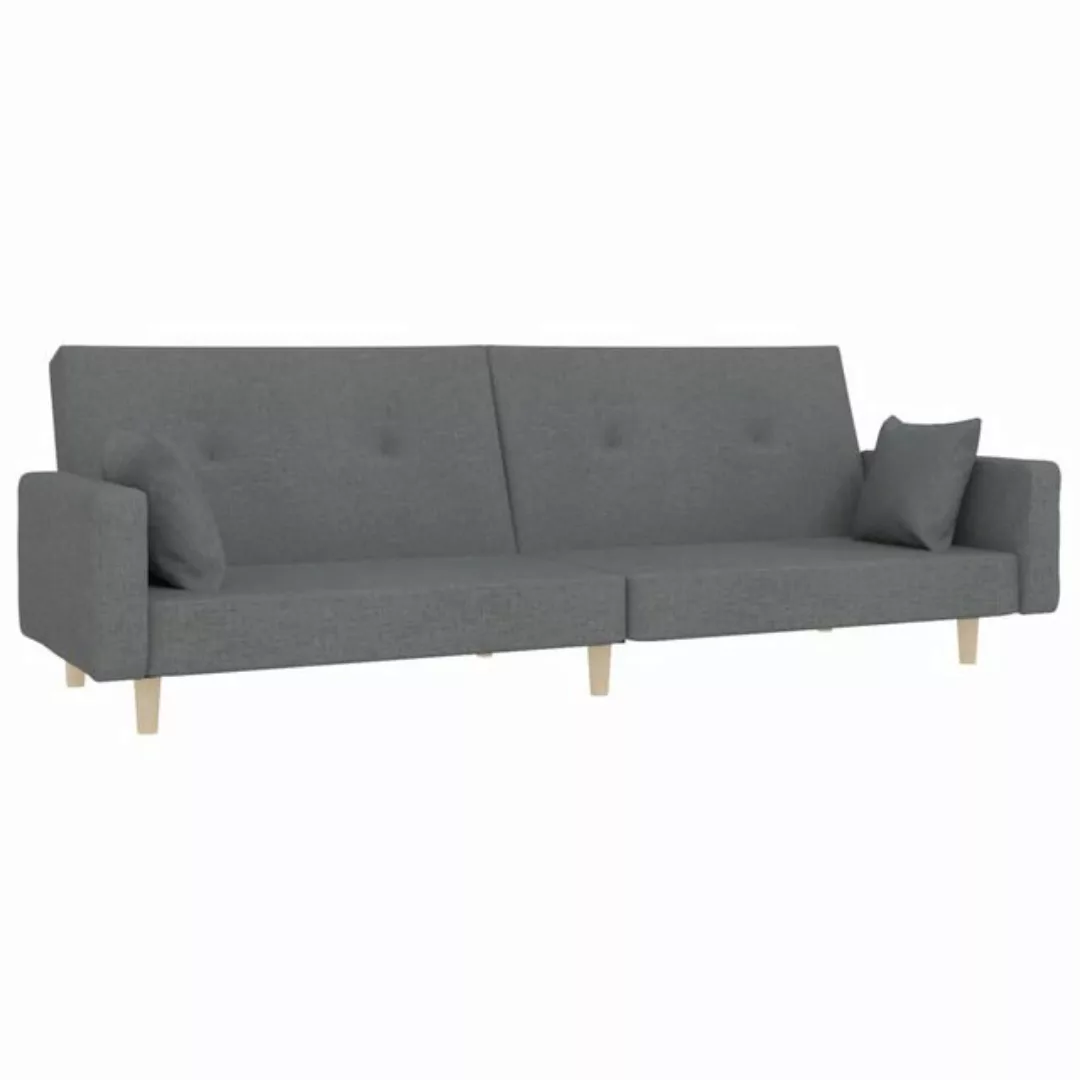 vidaXL Schlafsofa, Sofa 2-Sitzer mit 2 Kissen Hellgrau Stoff günstig online kaufen