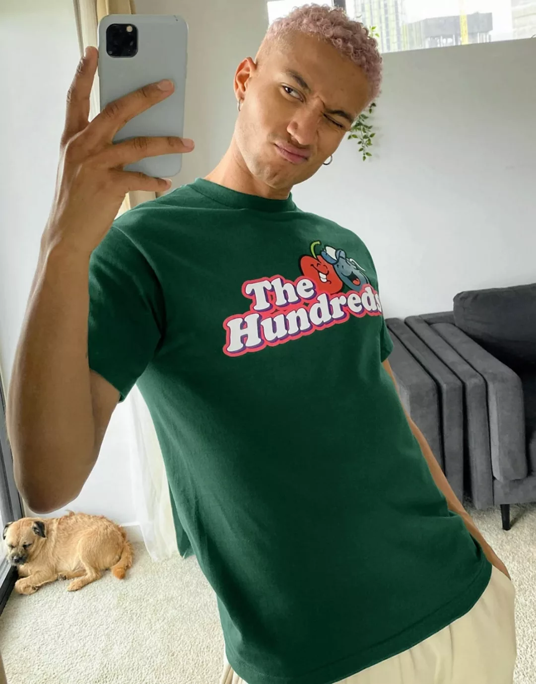 The Hundreds – Cherry Bomb – T-Shirt mit Logo in Grün günstig online kaufen