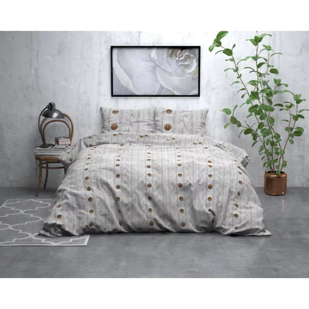 Sleeptime | Bettbezug-Set mit Knit Buttons günstig online kaufen