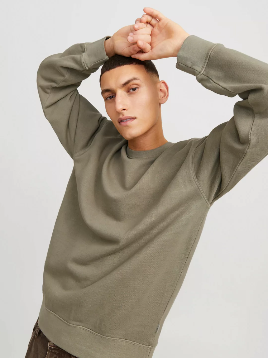 Jack & Jones Sweatshirt "JJECHARGE FADED SWEAT CREW NECK NOOS", mit Rippbün günstig online kaufen