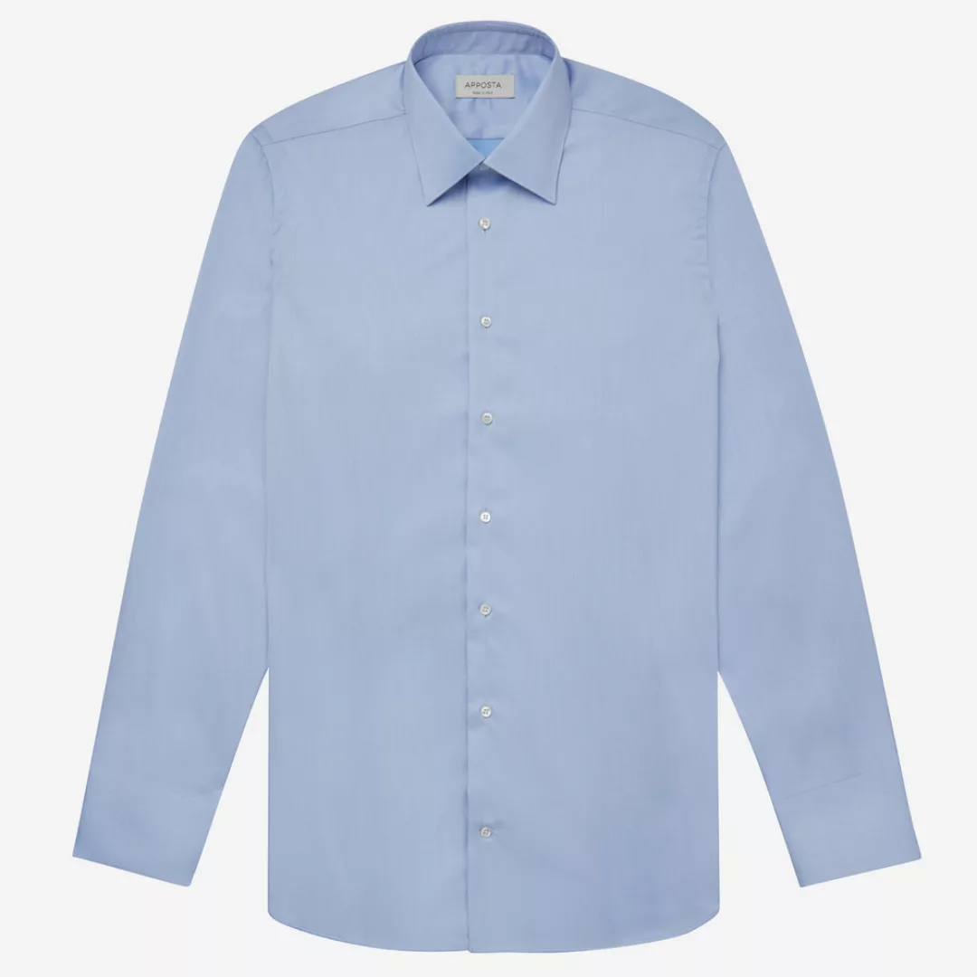 Hemd  einfarbig  hellblau 100% reine baumwolle popeline giza 87, kragenform günstig online kaufen