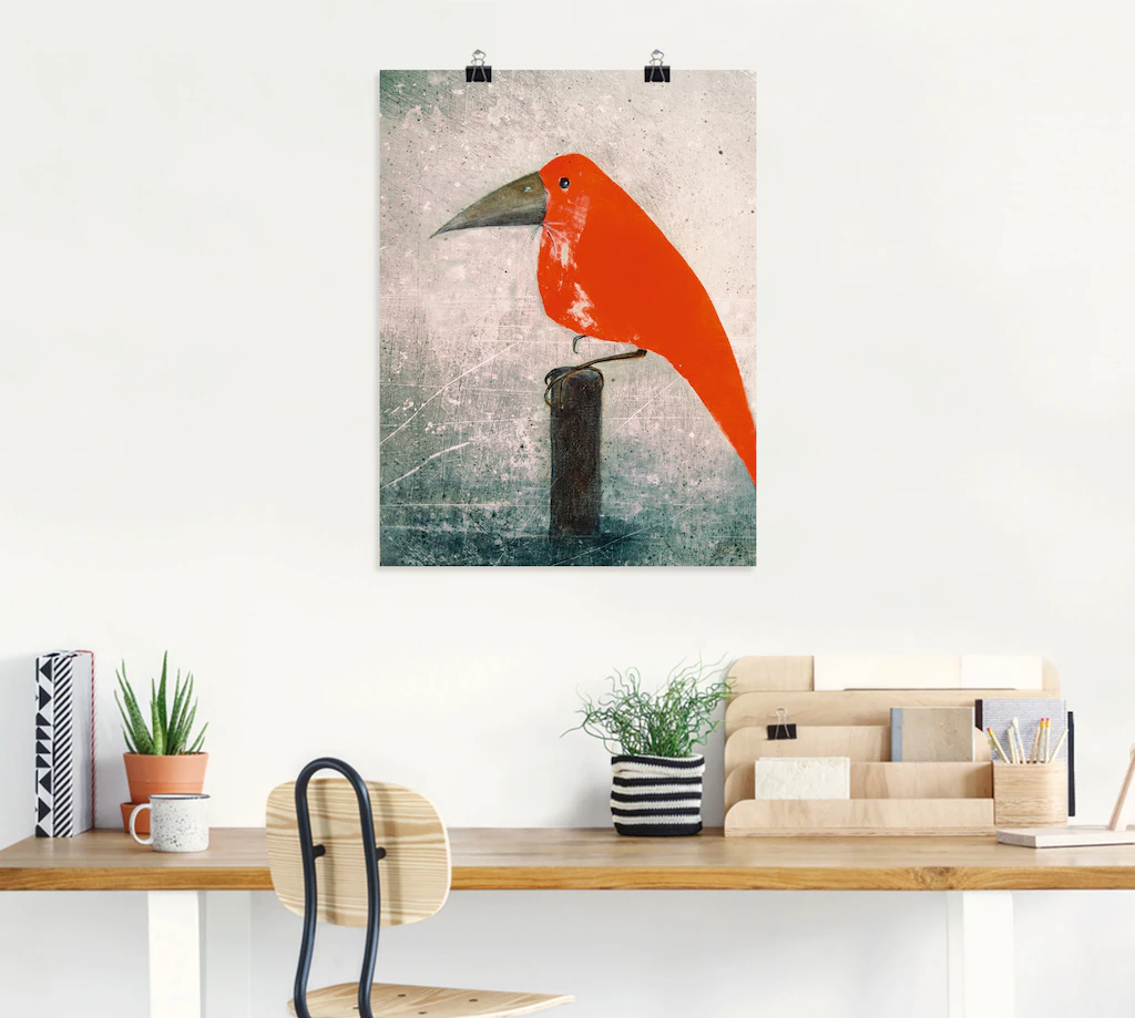 Artland Wandbild »Der Rote Vogel«, Vögel, (1 St.), als Leinwandbild, Poster günstig online kaufen