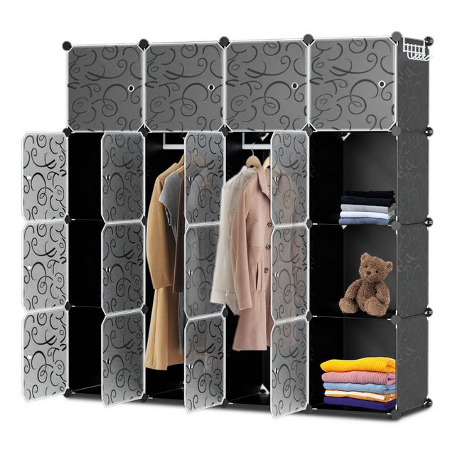 Clanmacy Kleiderschrank DIY 12/16/20 Würfel Kombischrank Stecksystem Steckr günstig online kaufen