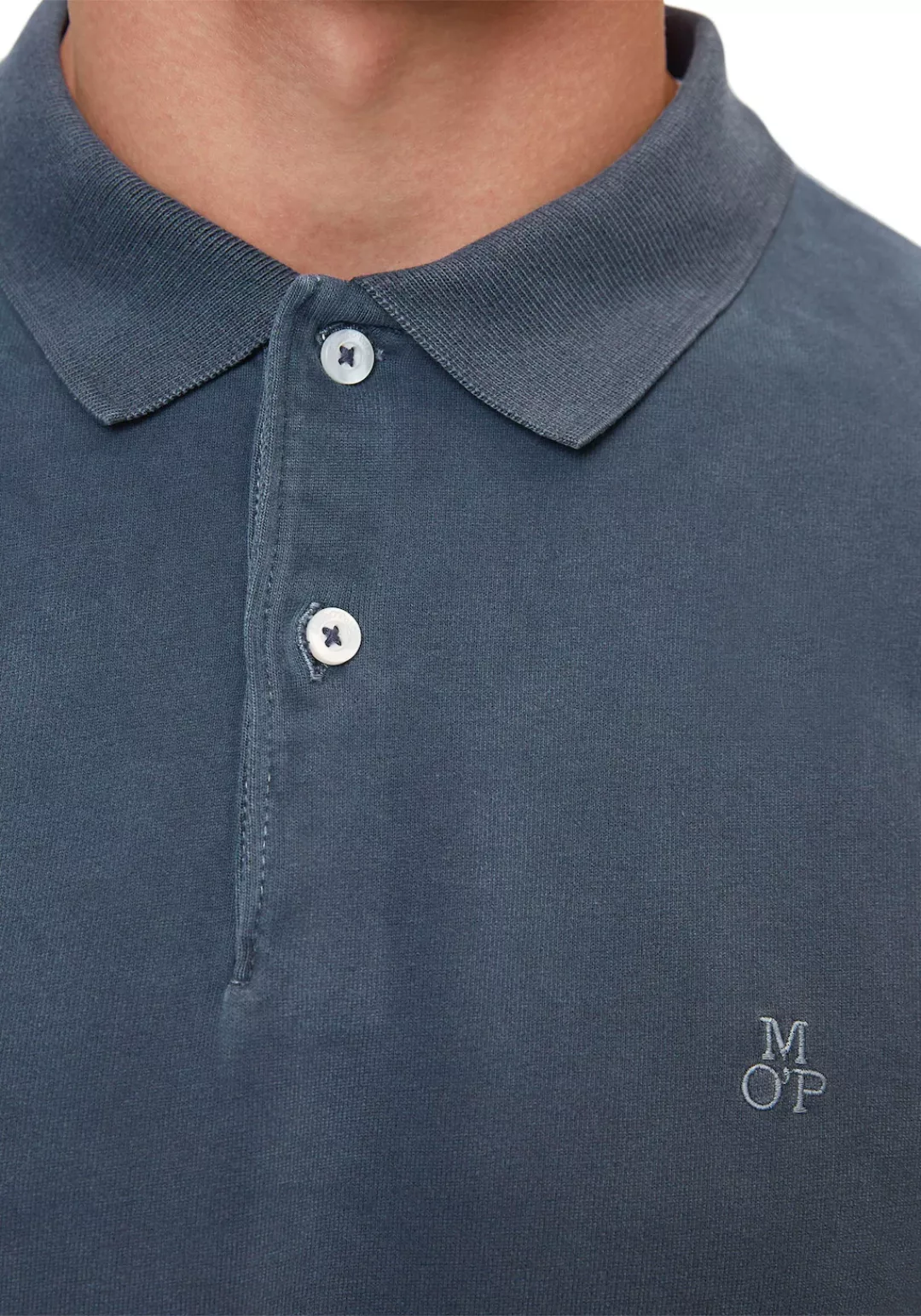 Marc O'Polo Langarm-Poloshirt im Washed-Look günstig online kaufen