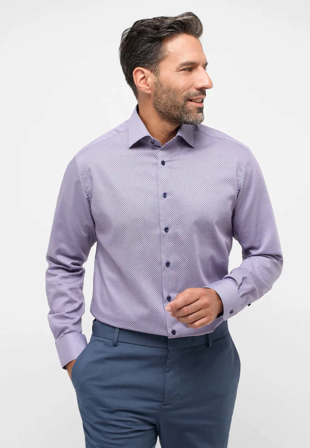 Eterna Langarmhemd - Hemd - Slim Fit - bügelfrei - Stretch - Businesshemd b günstig online kaufen