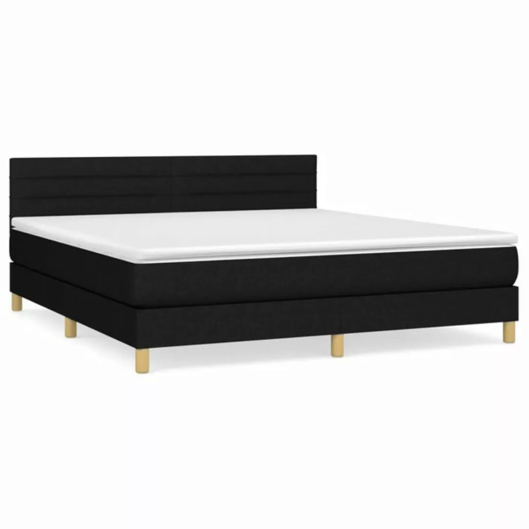 vidaXL Boxspringbett Boxspringbett mit Matratze Schwarz 160x200 cm Stoff Be günstig online kaufen