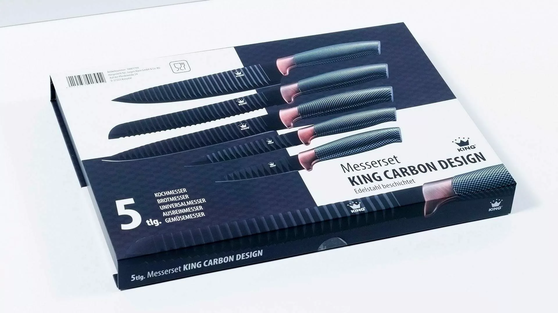 KING Messer-Set »Carbon Design«, (Set, 5 tlg.), Wellenschliff günstig online kaufen