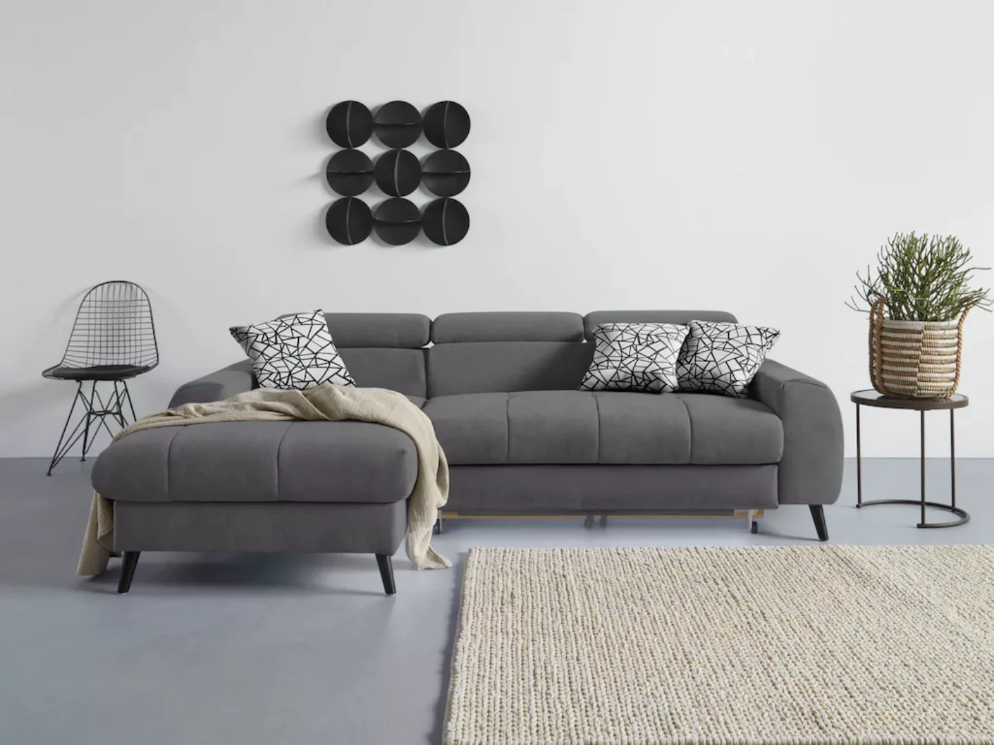 COTTA Ecksofa "Mia L-Form", 3-tlg.-Kissen-Set, Recamiere, wahlweise mit ode günstig online kaufen