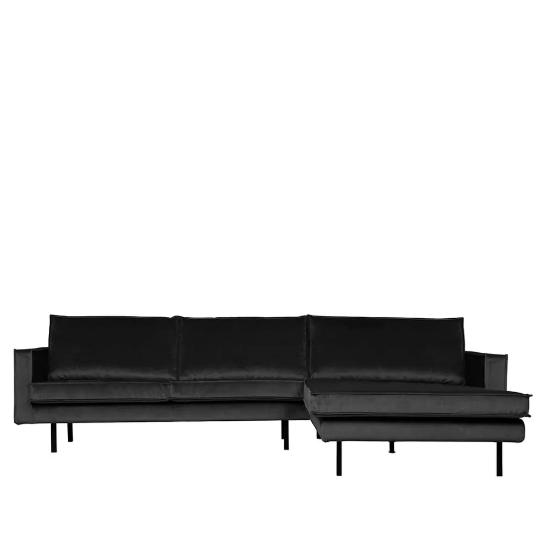 Samt Ecksofa in Anthrazit 300 cm breit günstig online kaufen