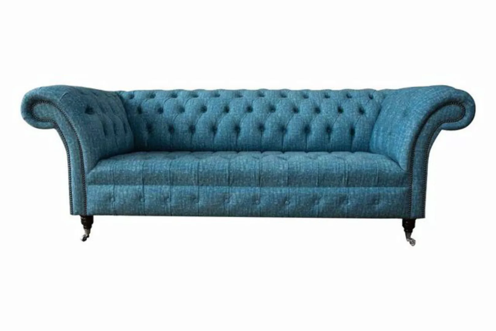 JVmoebel Sofa Blauer Dreisitzer Samt Couch Wohnzimmer Couchen Sofa Sitzmöbe günstig online kaufen