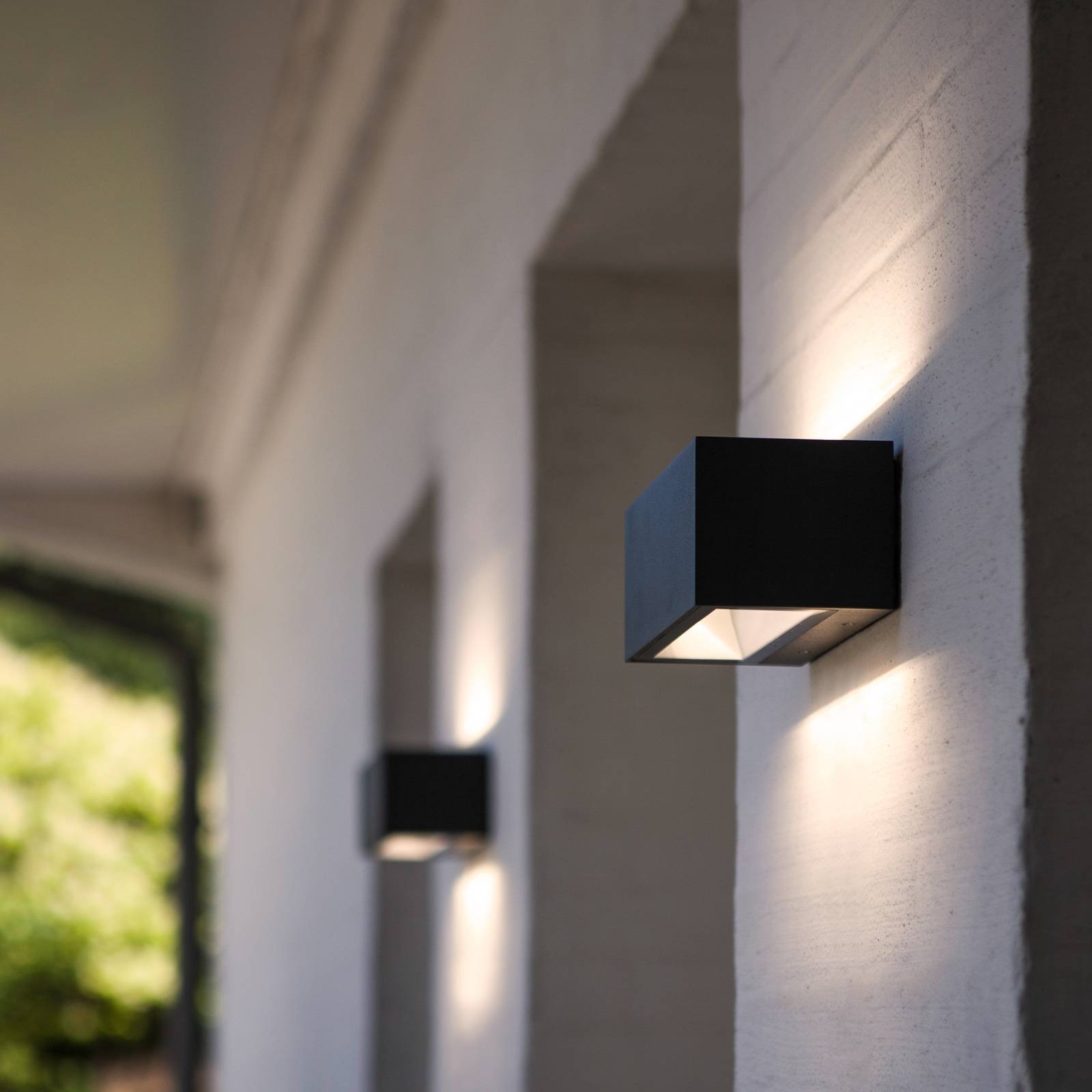 LED-Außenwandlampe Gemini, 22cm, 3.000K, anthrazit günstig online kaufen
