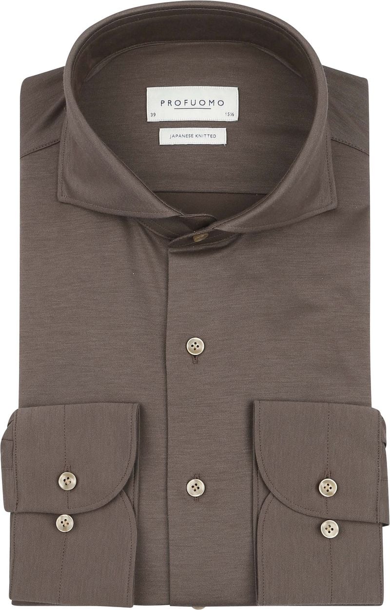 Profuomo Japanese Knitted Hemd Braun - Größe 37 günstig online kaufen