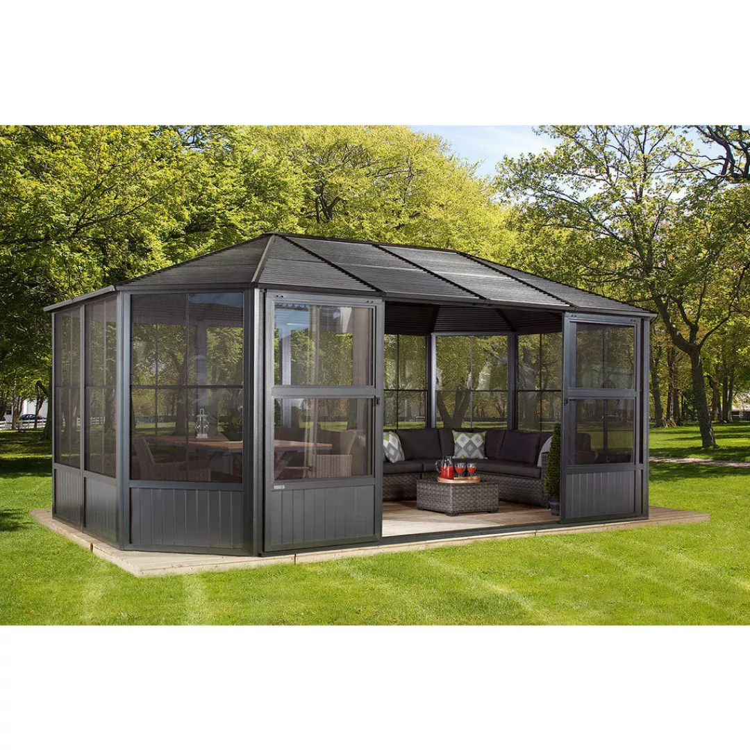 Sojag Wintergarten Charleston anthrazit Aluminium B/H/T: ca. 594x281x384 cm günstig online kaufen