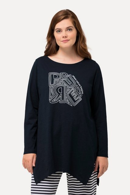 Ulla Popken T-Shirt Shirt PURE A-Linie Rundhals Langarm Biobaumwolle günstig online kaufen