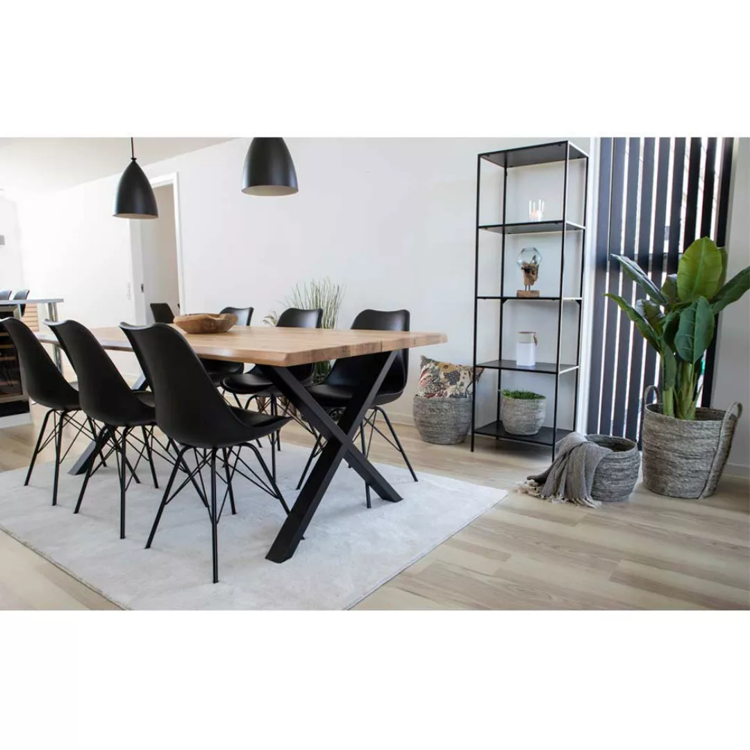 Esszimmergarnitur im Loft Design 2 Meter Eichenholztisch (siebenteilig) günstig online kaufen