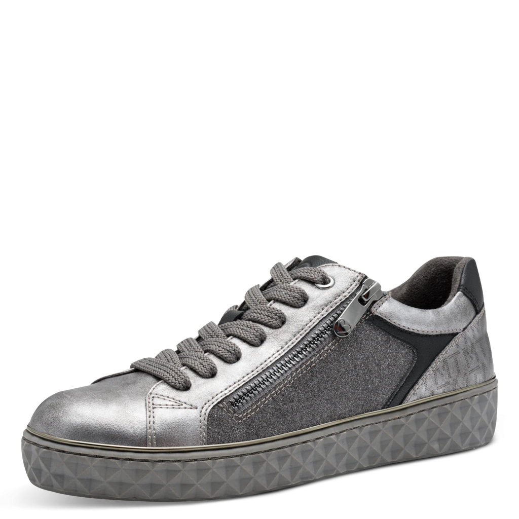 MARCO TOZZI Plateausneaker, Freizeitschuh, Halbschuh, Schnürschuh mit Prägu günstig online kaufen