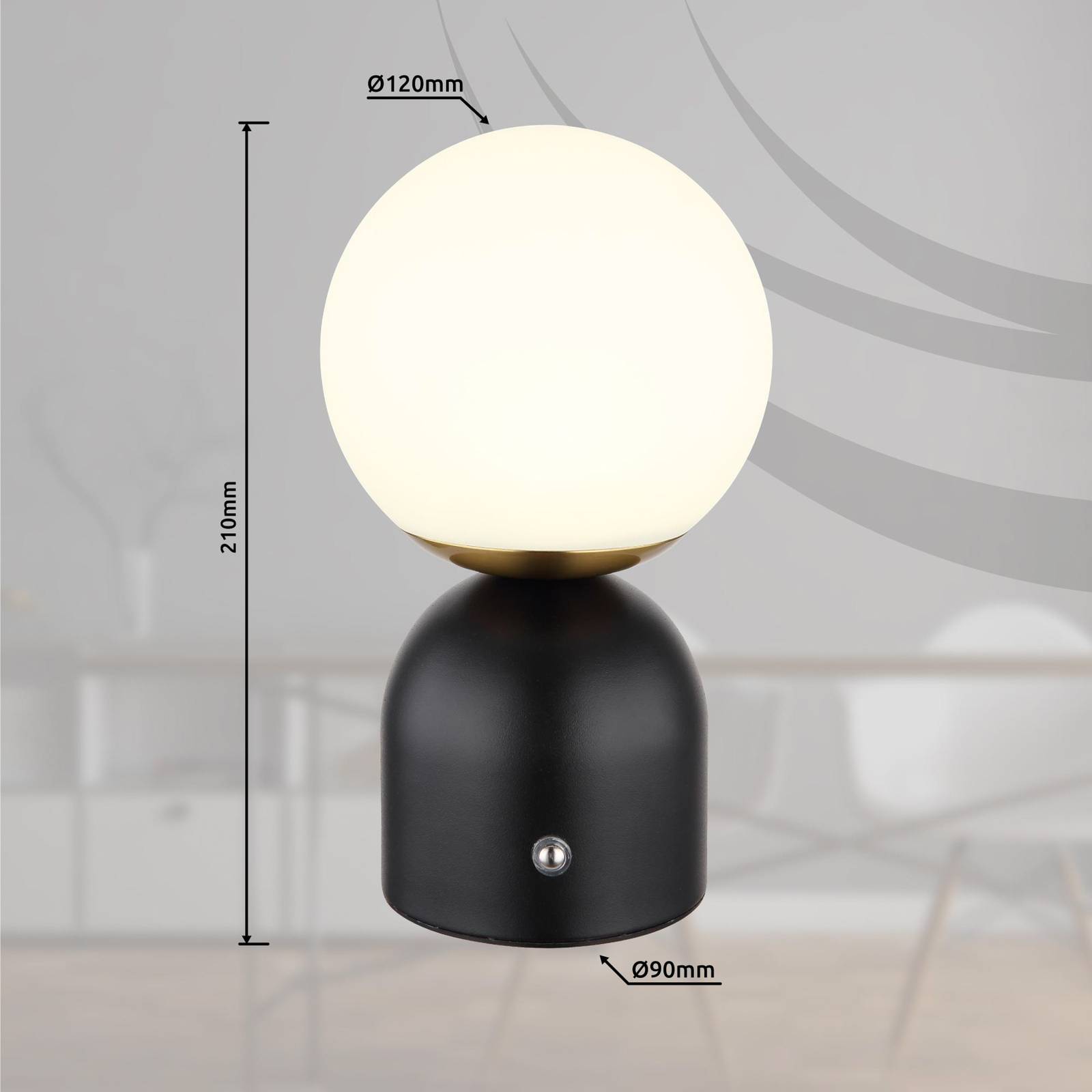 LED-Akku-Tischlampe Julsy, schwarz, Höhe 21 cm, Metall, CCT günstig online kaufen