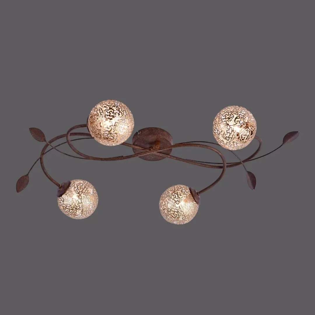 Deckenlampe Greta in floralem Design, 4-fl. günstig online kaufen