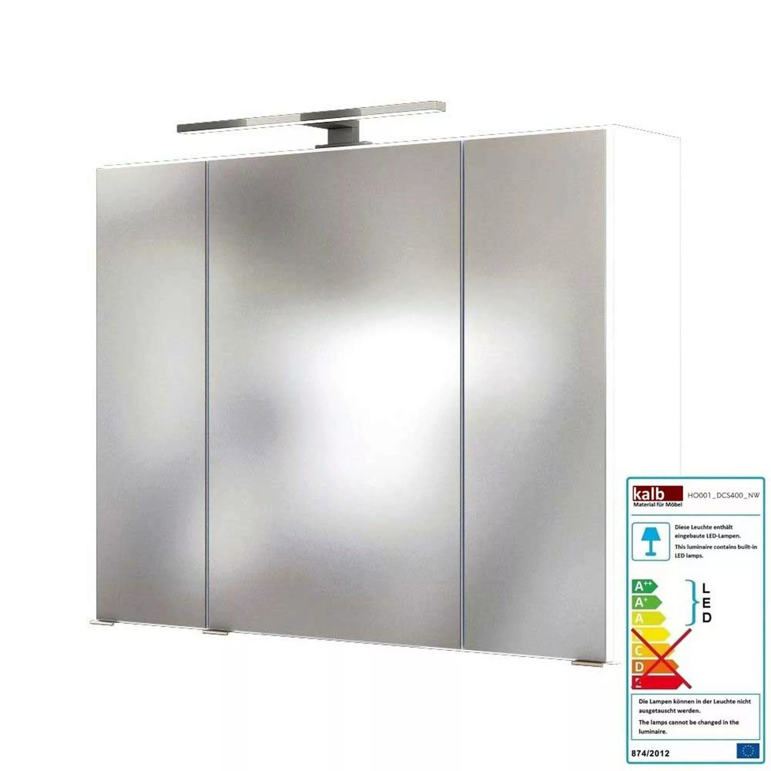 Badmöbel LED Spiegelschrank 80 cm ARLON-03 in weiß BxHxT: 80 x 66 x 20 cm günstig online kaufen