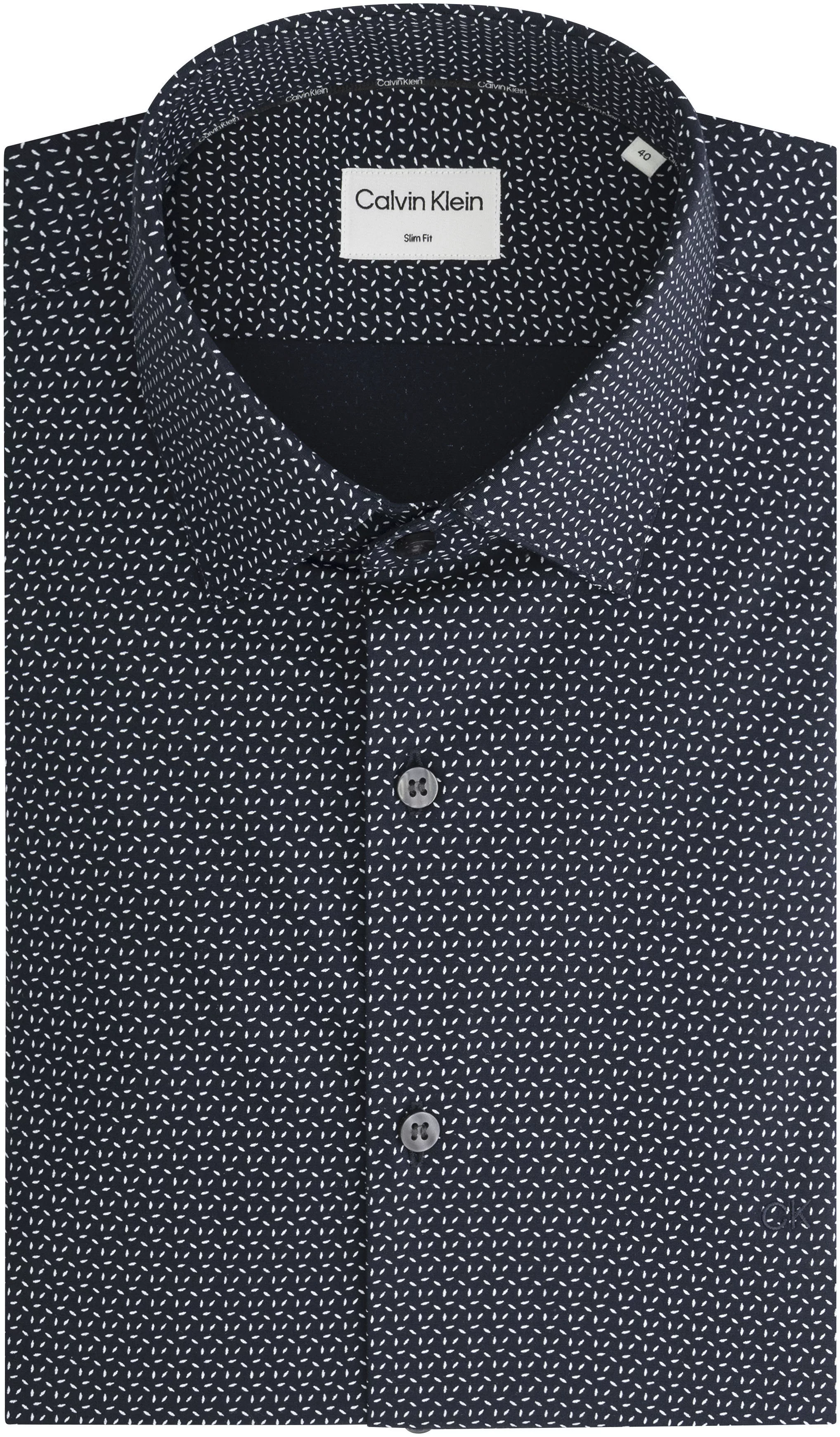 Calvin Klein Langarmhemd "STRETCH DASH PRINT SLIM SHIRT" günstig online kaufen