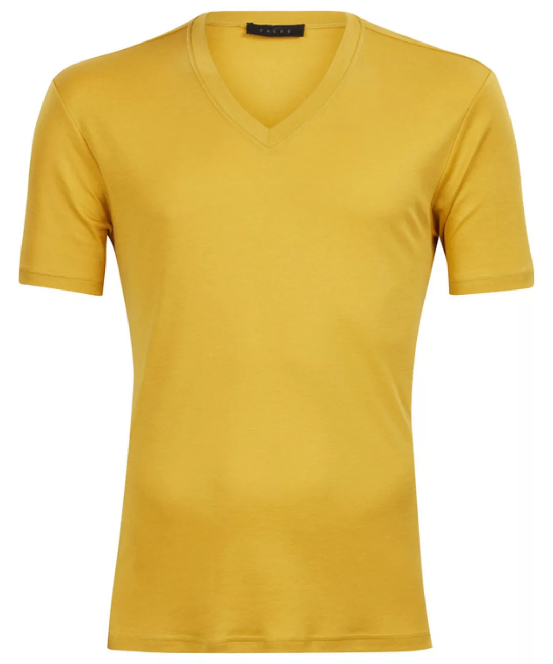FALKE Herren T-Shirt V-Ausschnitt, L, Gelb, Uni, Baumwolle, 1160281-1191040 günstig online kaufen