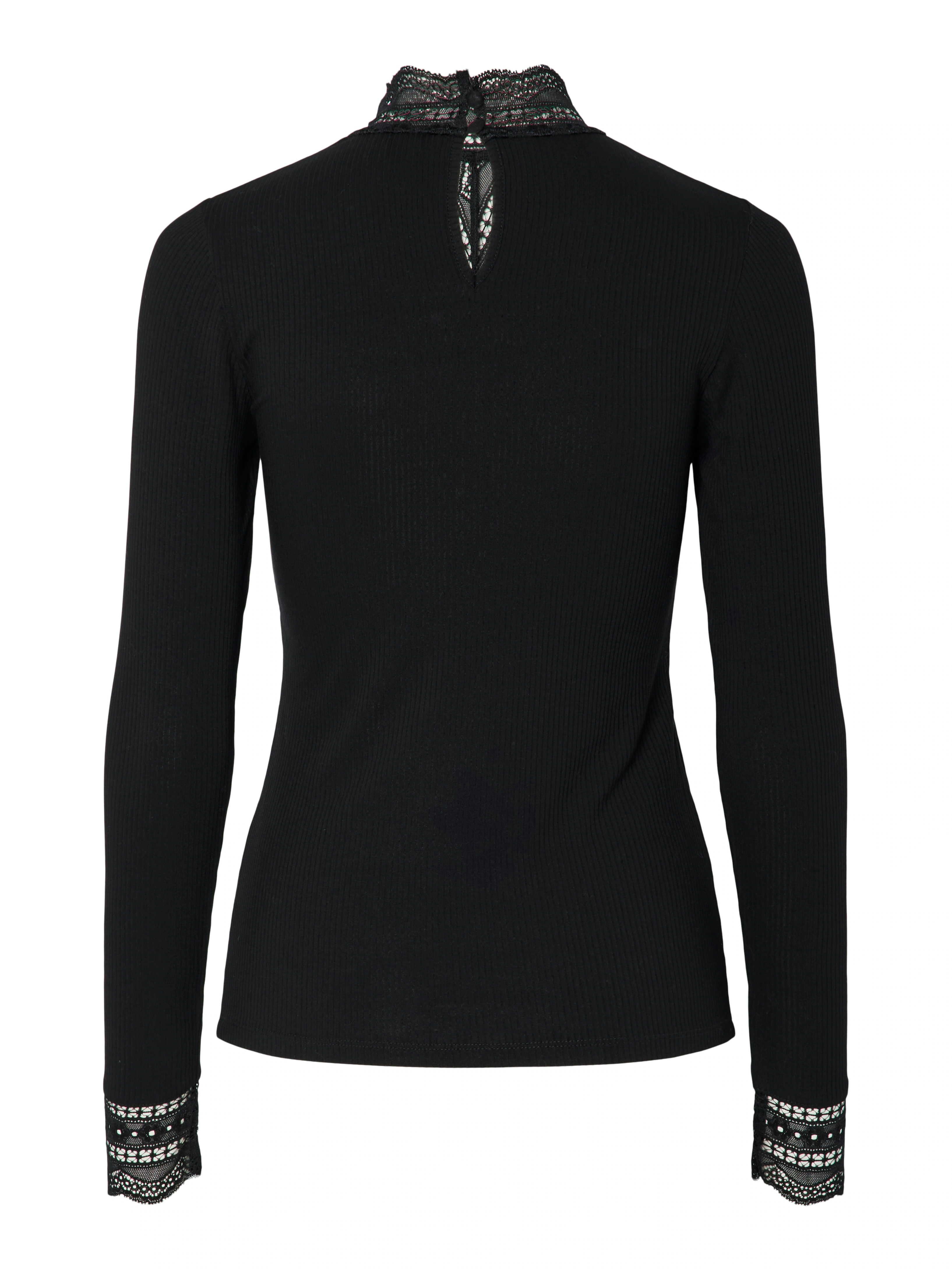 Y.A.S Spitzenshirt "YASELLINA LS HIGH NECK TOP S. NOOS" günstig online kaufen