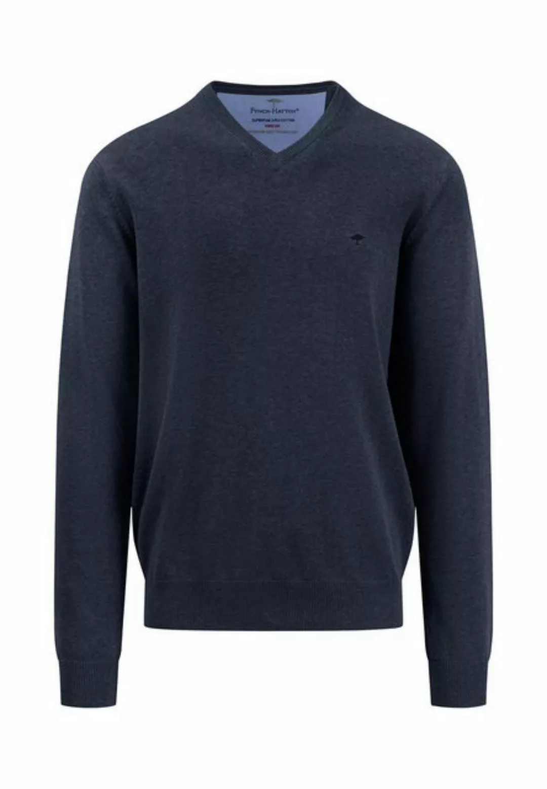 FYNCH-HATTON Strickpullover V-Neck, Superfine navy günstig online kaufen