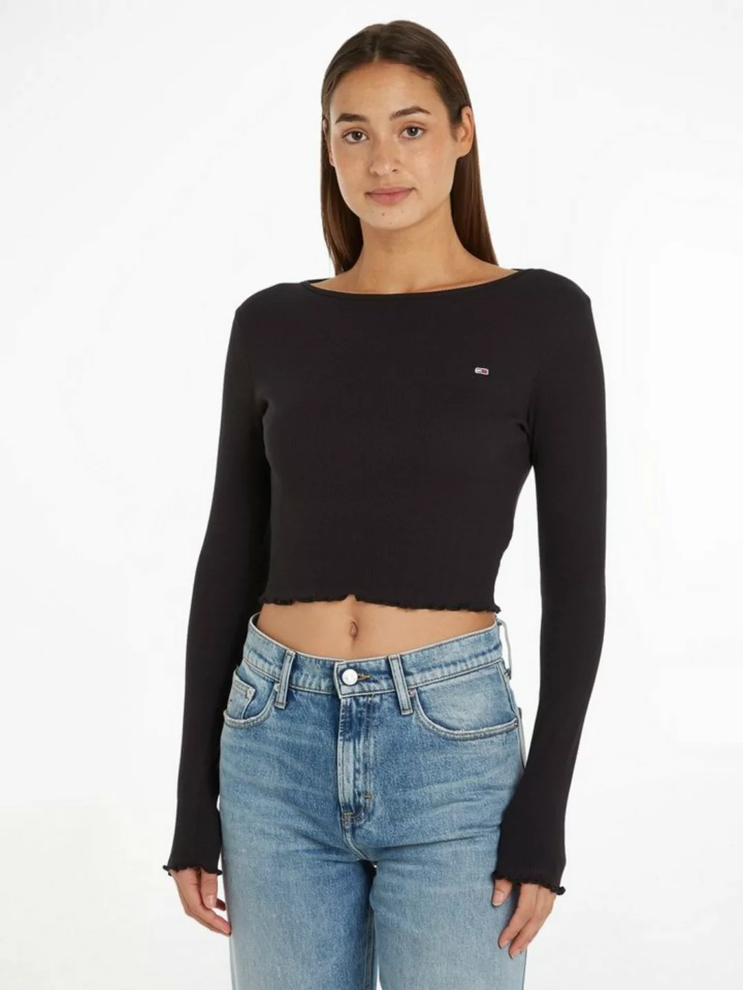 Tommy Jeans Crop-Top mit Logo-Prägung an der Brust günstig online kaufen