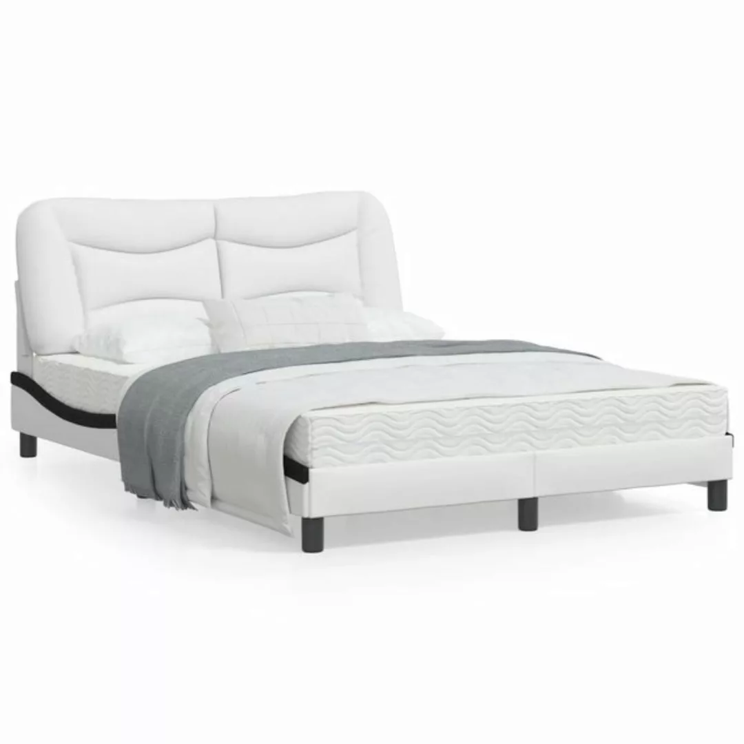 vidaXL Bett Bettgestell mit LED Cappuccino-Braun 140x190 cm Kunstleder günstig online kaufen